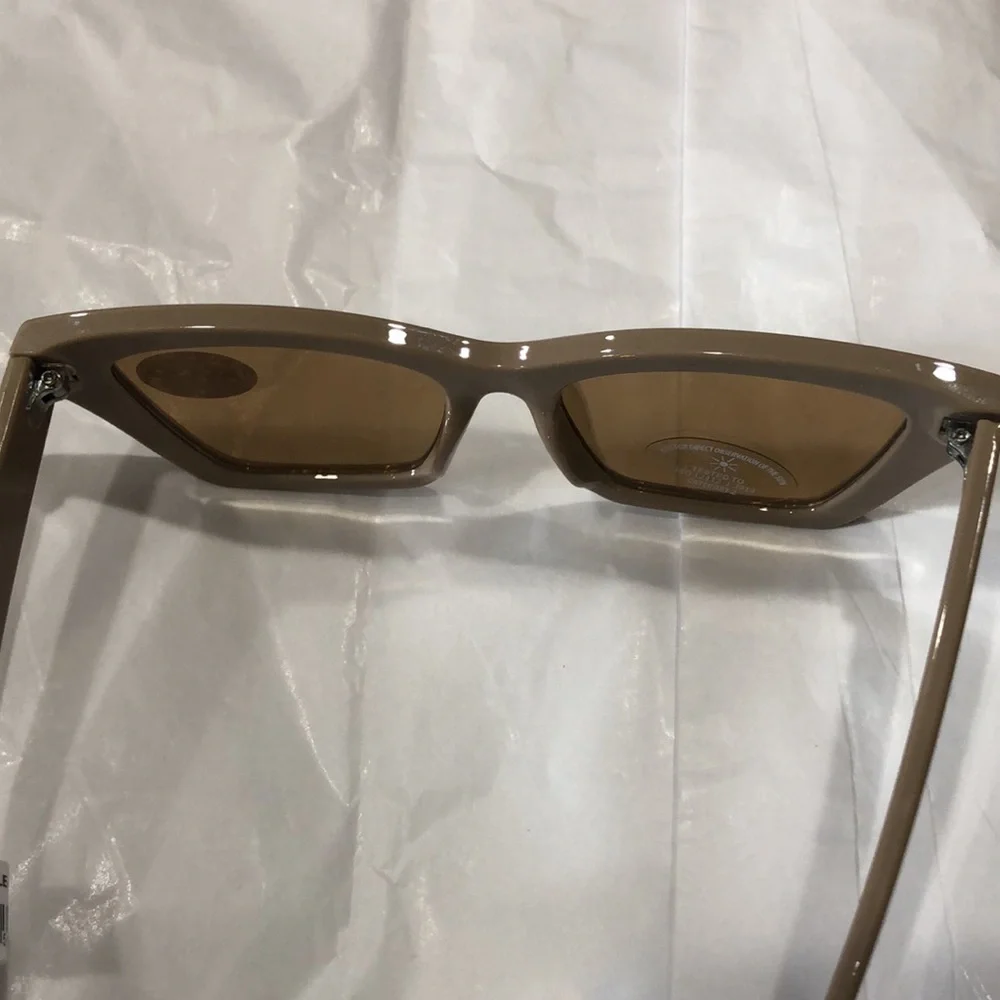 Aldo‎ tan latte square cat eye reflective sunglasses new